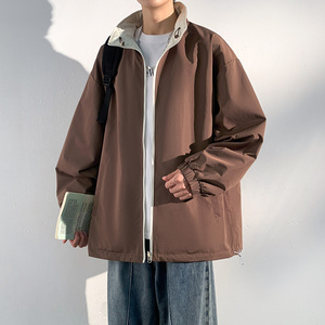 双面穿外套男士春秋季潮流夹克痞帅气休闲上衣服潮牌XS859-P55图片