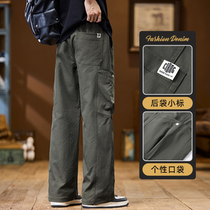 工装裤子秋季新款男士休闲裤男宽松直筒裤户外伞兵长裤Z9857-P50图片