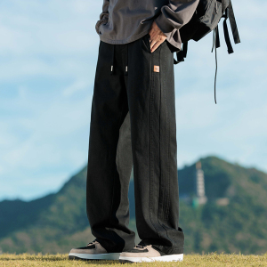 休闲裤男士秋季2024新款潮牌百搭宽松直筒工装阔腿长裤Z2346-P45图片