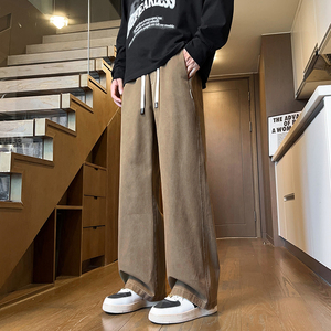 美式潮牌工装裤子男士宽松直筒阔腿秋冬运动休闲长裤子Z2301-P50图片
