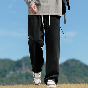 秋冬新款休闲裤男纯棉直筒宽松大码裤工装裤长裤耐磨Z2301-P50图片