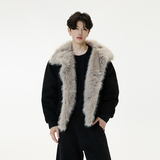 美式毛领座山雕棉服男加厚冬季夹克磨毛毛麂皮外套棉衣YD02-P130，男装夹克，星座509