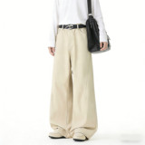 美拉德纯棉牛仔裤男潮牌美式高街复古宽松直筒休闲阔腿裤YZ32-P45，男装牛仔裤，星座509