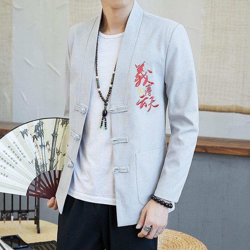 唐装汉服中山装男青年中国风中式复古男装外套民族服装YK805-P60图片