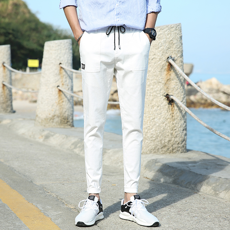 Spring men's casual pants Korean version of slim sports pants