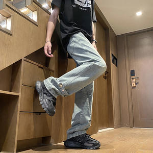 四季牛仔裤男款直筒微喇长裤美式复古显瘦高街vibe裤子男YD85-P50图片