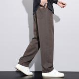 垂感长裤子男士宽松直筒工装休闲运动阔腿长裤学生秋冬Z2346-P45，男装休闲裤，星座509
