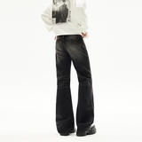 2026春季新款辣妹风微喇牛仔裤男女高腰修身显瘦拖地裤YD9088-P65，男装牛仔裤，星座509