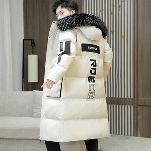 冬季加厚长款羽绒棉服男连帽棉衣真毛领过膝棉袄潮DS605-P155图片