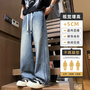 工装牛仔裤直筒宽松阔腿春季男长裤复古美式高街裤子Z2505-P40图片
