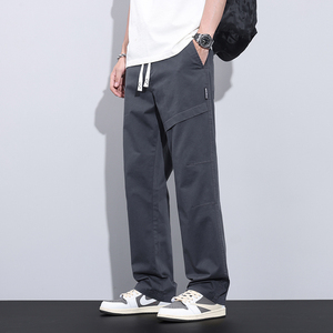 休闲裤男秋季黑色美式工装宽松直筒微喇伐木休闲裤子男M2401-P50图片