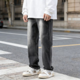 春季牛仔裤2026新款直筒裤宽松水泥做旧弹力高街男士潮流YZ89-P50，男装牛仔裤，星座509