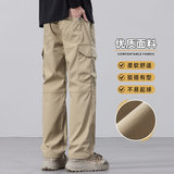 日系工装裤男款美式冲锋裤春季宽松直筒休闲伞兵长裤子Z9810-P50，男装工装外套，星座509