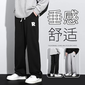 重磅黑色卫裤男直筒宽松春秋季新款垂感休闲裤运动长裤子TH25-P45图片