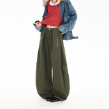 解构拉链设计弯刀阔腿工装裤男女美式宽松直筒百搭长裤YD9074-P80，男装工装外套，星座509