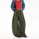 黑色拉链设计弯刀阔腿工装裤男女宽松直筒裤百搭长裤子YD9074-P80，男装工装外套，星座509