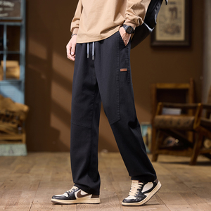 美式复古工装裤男士直筒宽松秋季男生运动休闲阔腿长裤M8025-P40图片