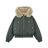 美式复古毛领座山雕连帽棉服外套冬季新款潮牌加厚棉衣YD03-P140，男装棉衣，星座509