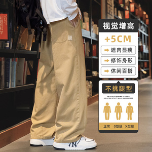 工装裤男款秋季直筒裤子潮牌宽松垂感阔腿男士休闲长裤Z2328-P50,ins穿搭博主意大利男图片