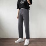 小西裤男夏季薄款潮流直筒宽松垂感休闲九分西装长裤子YD221，男装西裤，星座509