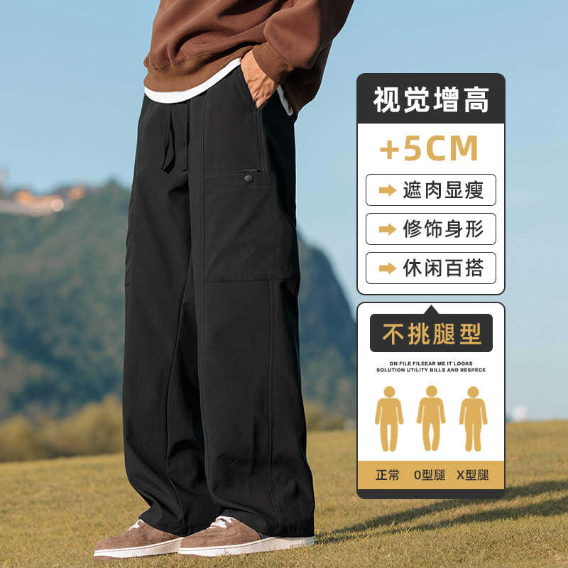 休闲直筒工装裤男秋冬新款潮牌宽松百搭青少年阔腿长裤Z9856-P45,男装工装外套,星座509