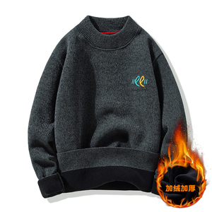 加绒加厚一体绒毛衣男士冬季厚款毛衫宽松内搭保暖衣服TY2721-P60图片