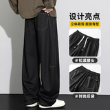 牛仔裤男宽松直筒秋季美式弯刀裤2025原色休闲阔腿长裤Z2583-P45，男装牛仔裤，星座509