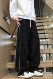 美式黑色直筒休闲裤男2025秋季宽松潮流百搭运动垂感长裤M562-P35，男装休闲裤，星座509