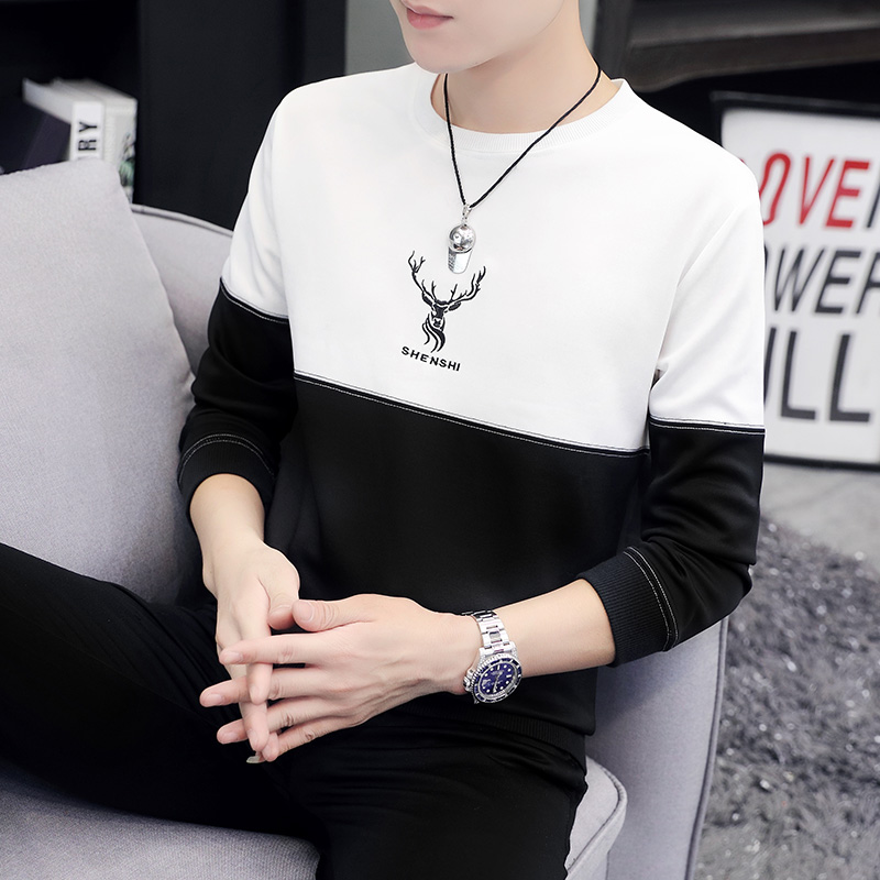 Spring and Autumn New Style Men's Korean round neck sweater trend