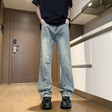 四季牛仔裤男款直筒微喇长裤美式复古显瘦高街vibe裤子男YD85-P50，男装牛仔裤，星座509
