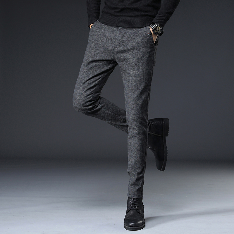 Fall Men's Leisure Pants Korean version Chao Youth Slim Shoe Business Straight Grinding Elastic Pants