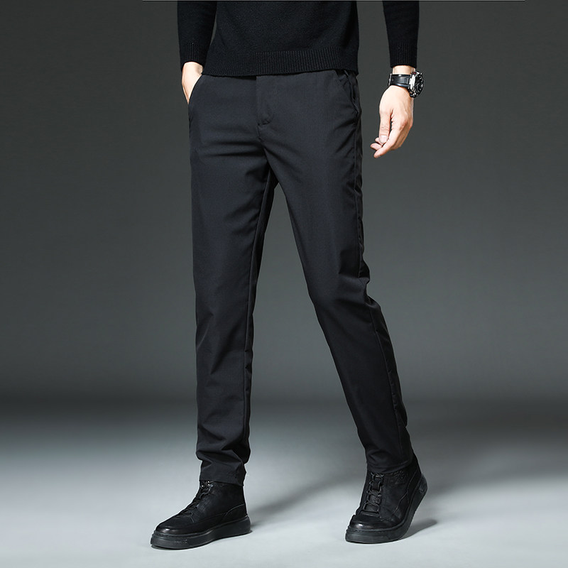 男士秋冬休闲裤宽松潮流速干商务直筒西装裤子男新款C9118中厚P35，男装休闲裤，星座509