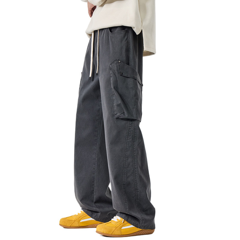 工装裤莱赛尔休闲裤男士秋冬潮复古宽松百搭长裤子新款Z2572-P50，男装工装外套，星座509