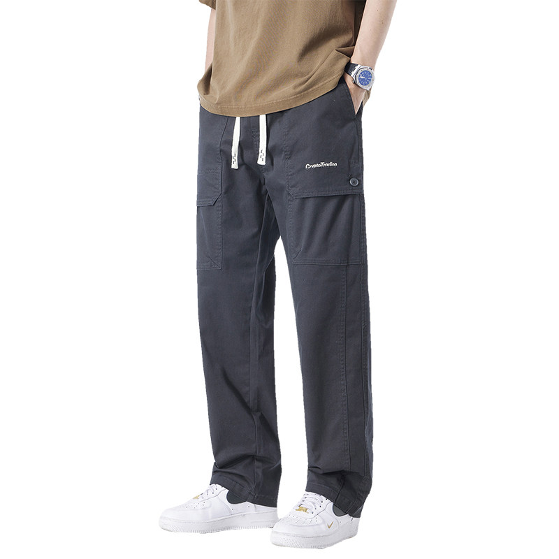 美式潮牌工装裤男春夏宽松直筒休闲裤子高级感卡其长裤M2402-P50,男装工装外套,星座509