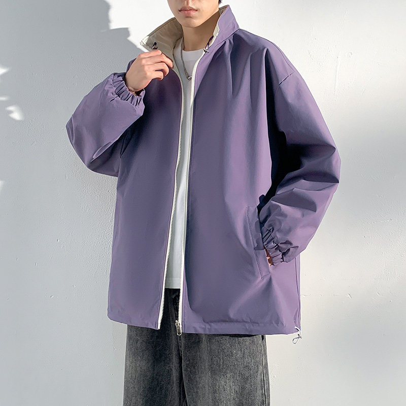 新款秋季双面穿外套男百搭宽松夹克女潮牌情侣上衣服XS859-P55图片