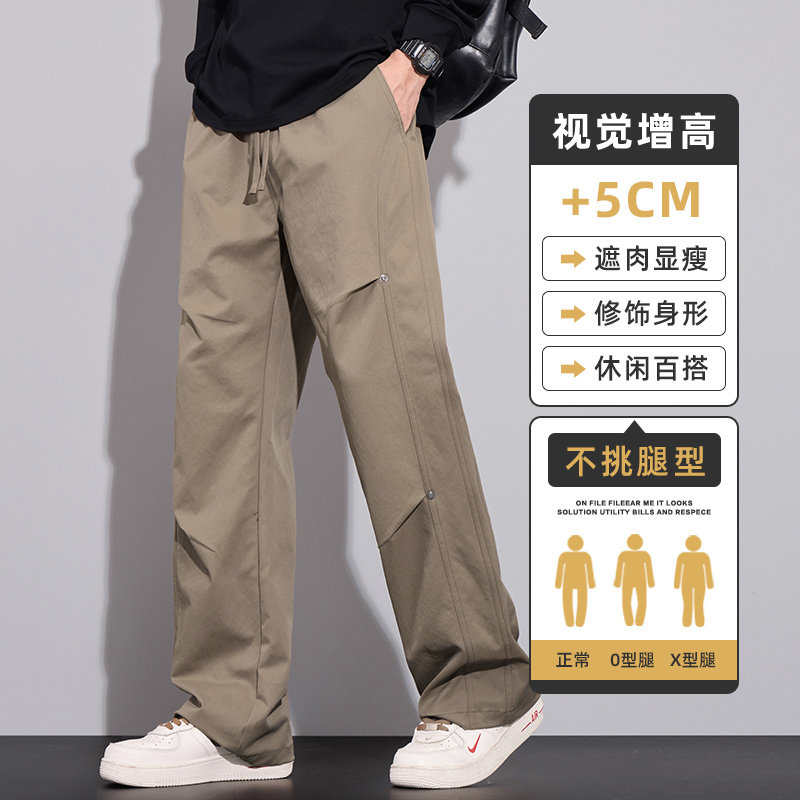 秋季工装裤男美式高街阔腿降落伞兵裤宽松直筒休闲长裤Z9855-P45图片