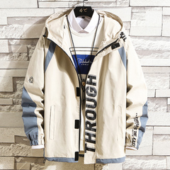 外套男春季新款韓版潮流上衣服休閒夾克男裝寬鬆連帽衫