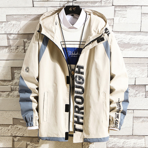 外套男春季新款韩版潮流上衣服休闲夹克男装宽松连帽衫TY802-P70图片