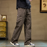 长裤子工装裤男士美式复古宽松直筒阔腿垂感拖地伞兵裤Z9857-P50，男装休闲裤，星座509