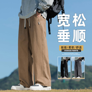 休闲裤男长裤纯棉美式高街男士裤子秋冬款宽松直筒裤子Z2301-P50图片