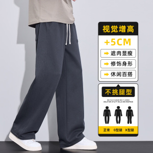 美式潮流针织钢印直筒休闲裤男士2025秋季宽松潮流长裤Z2594-P45图片