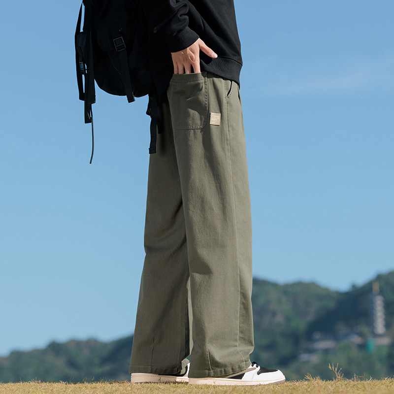 男士休闲裤秋冬新款纯棉美式直筒宽松垂感阔腿工装长裤Z2328-P50,男装休闲裤,星座509
