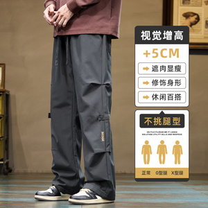 秋季新款潮牌休闲裤男士工装垂感阔腿男裤宽松直筒运动Z9807A-P45图片