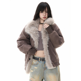 美式辣妹街头座山雕毛领棉服女冬季新款慵懒风夹克外套YD02-P130，男装夹克，星座509