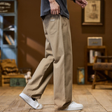 简约百搭美式复古直筒工装裤男裤高街宽松口袋休闲长裤Z2362-P50，男装工装外套，星座509