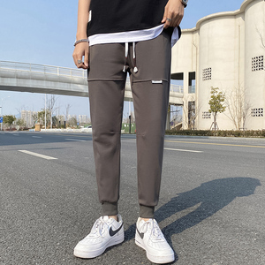棉质哈伦裤秋季新款男装薄款九分裤男士卫裤宽松男裤潮M082图片