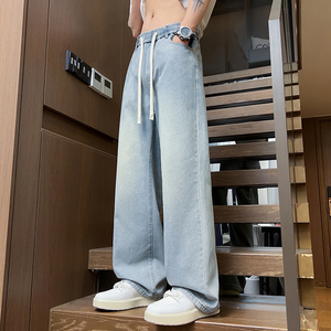 vibe美式高街牛仔裤男款秋季宽松直筒潮流百搭休闲长裤Z2507-P35图片