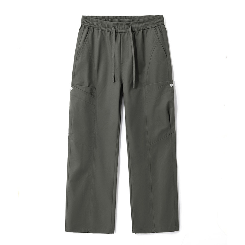 美式vibe伞兵工装裤潮牌痞帅高街裤子坠感直筒拖地长裤Z9857-P50,男装休闲裤,星座509
