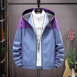 外套男新款帅气工装2021春秋季青少年韩版中连帽夹克HS217-P45
