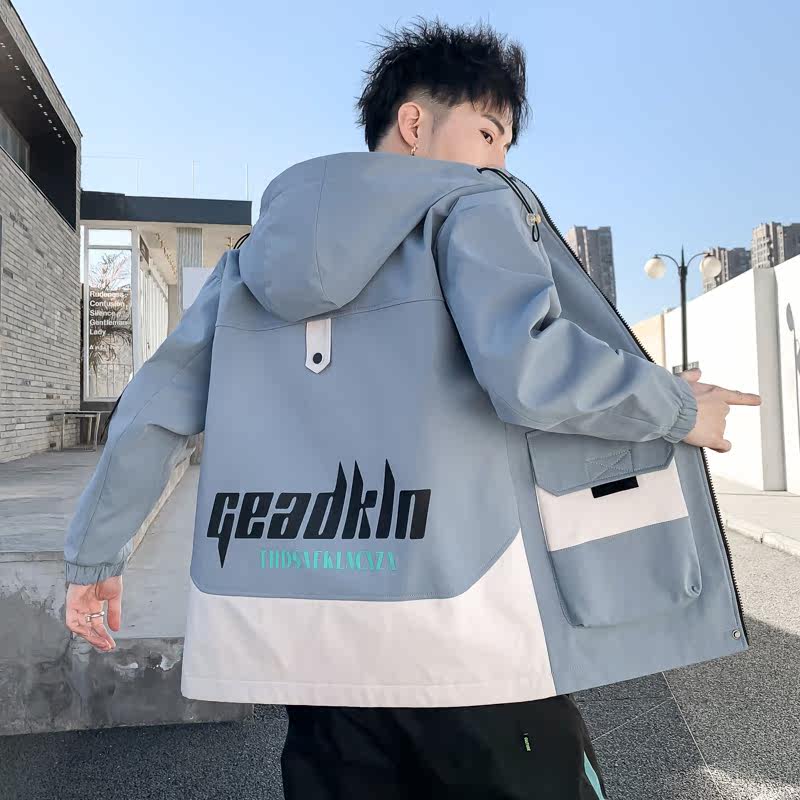 工装外套男2021新款春秋季潮流宽松休闲连帽夹克衣服DS217-P65,男装夹克,星座509